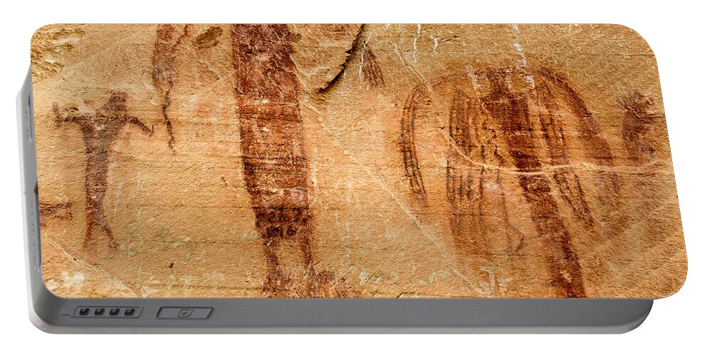 Angels Portable Battery Charger featuring the photograph Sandstone Angels - Buckhorn Wash Pictograph Panel - Utah by Gary Whitton