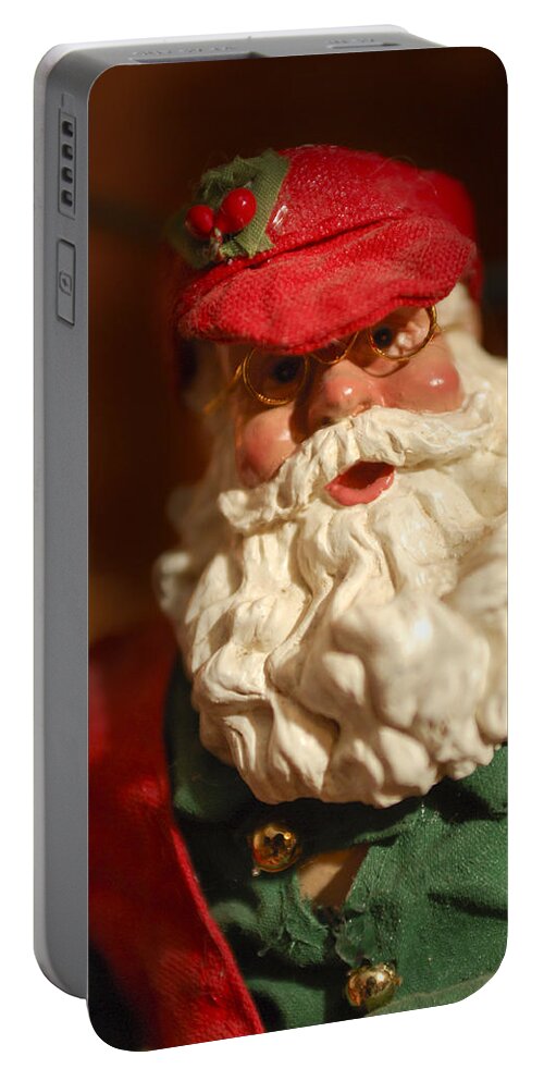 Santa Claus Portable Battery Charger featuring the photograph Santa Claus - Antique Ornament - 16 by Jill Reger