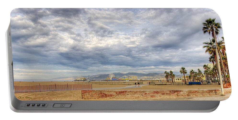 California Portable Battery Charger featuring the photograph Santa Monica Beach by Chuck Staley