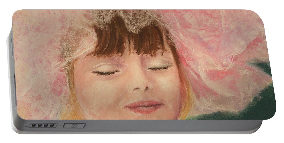 Sassy Portable Battery Charger featuring the pastel Sassy in Tulle by Marna Edwards Flavell
