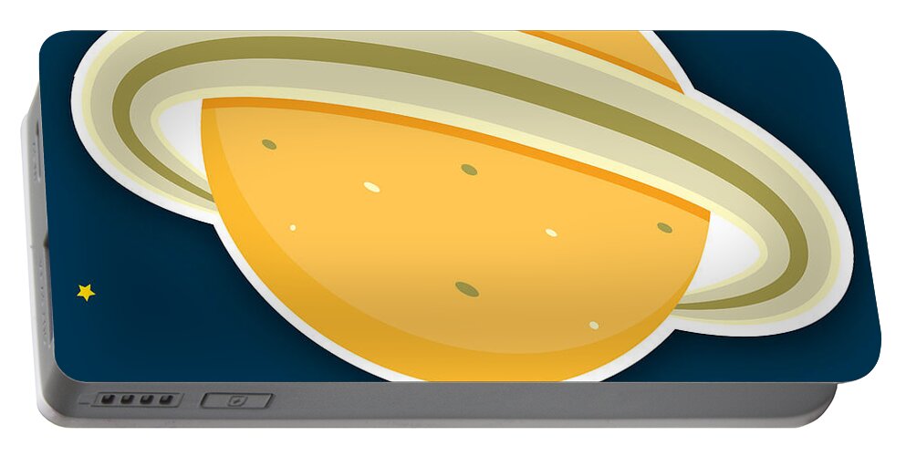 Saturn Portable Battery Charger featuring the digital art Saturn by Christy Beckwith