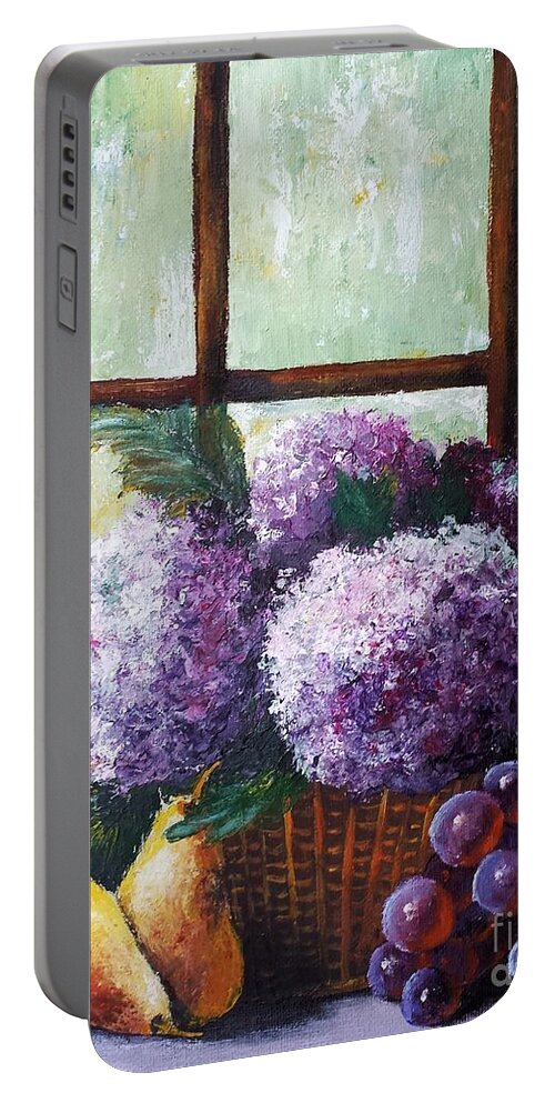 Still Life Portable Battery Charger featuring the painting Scent of memories by Vesna Martinjak