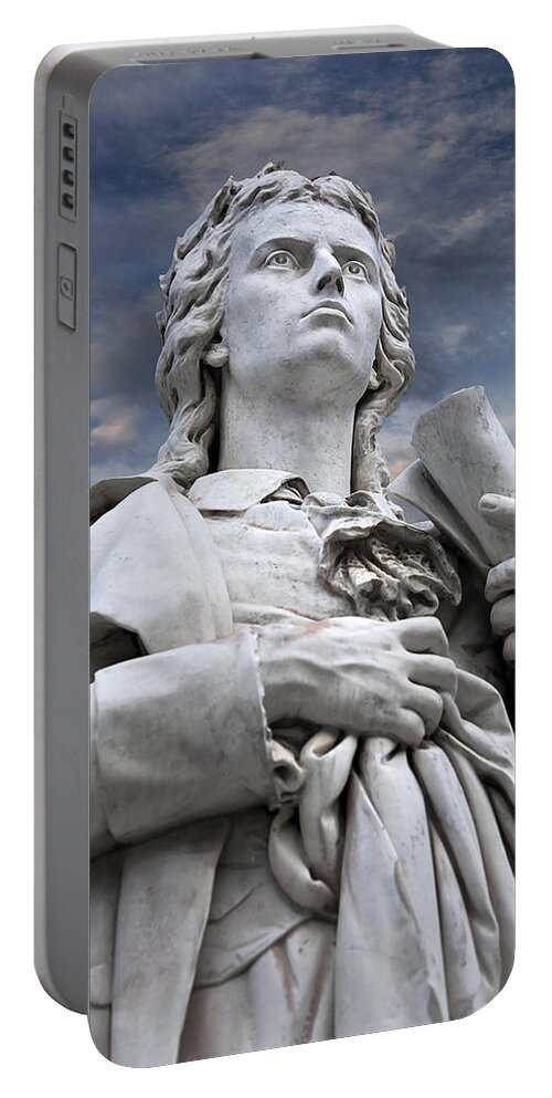 Endre Portable Battery Charger featuring the photograph Schiller's Statue In Berlin by Endre Balogh