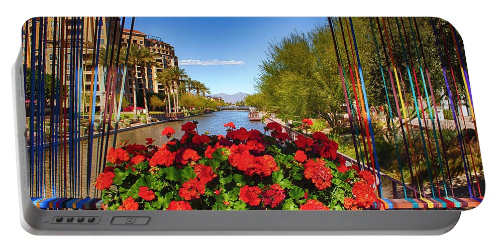 Fred Larson Portable Battery Charger featuring the photograph Scottsdale Waterfront by Fred Larson