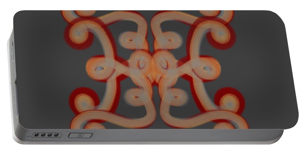 Graphic Portable Battery Charger featuring the digital art Scroll by Christine Fournier