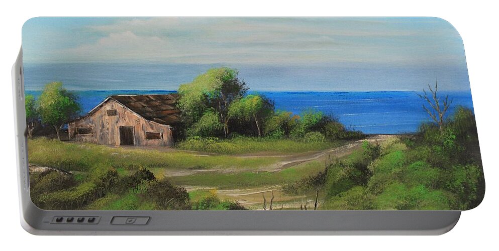 Landscape Portable Battery Charger featuring the painting Sea Breeze by Remegio Onia