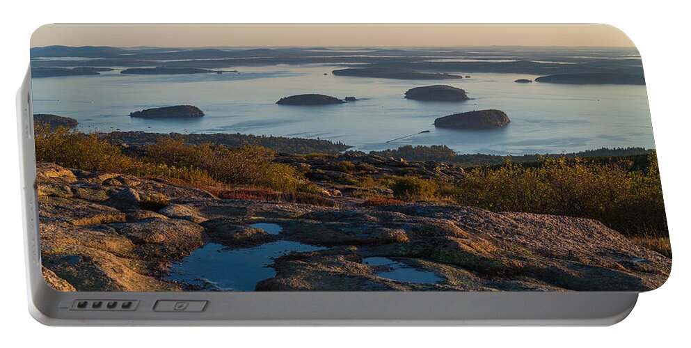Acadia Portable Battery Charger featuring the photograph Sea Dots by Kristopher Schoenleber