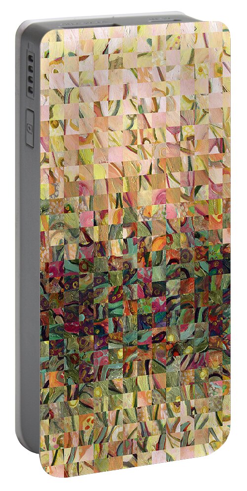Abstract Portable Battery Charger featuring the painting Sea Foam Serenade by Jennifer Lommers