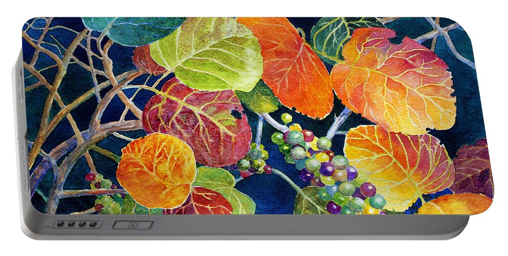 Seagrapes Portable Battery Charger featuring the painting Sea Grapes II by Roger Rockefeller