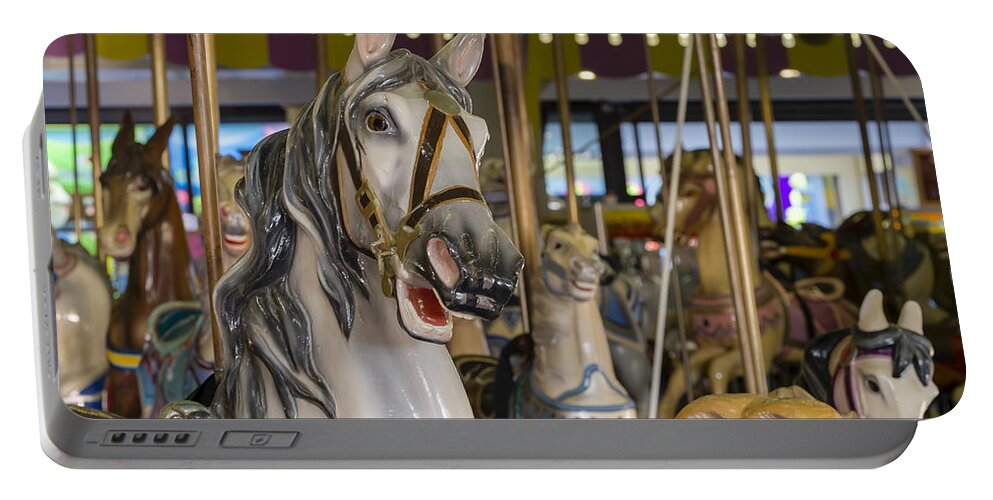 Casino Pier Carousel Portable Battery Charger featuring the photograph Seaside Heights Casino Carousel by Susan Candelario