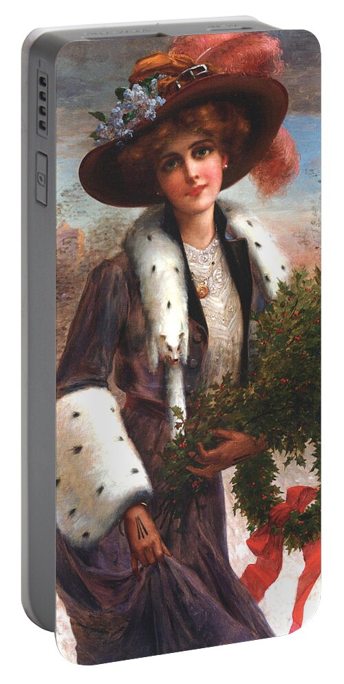 Emile Vernon Portable Battery Charger featuring the digital art Seasons Greetings by Emile Vernon
