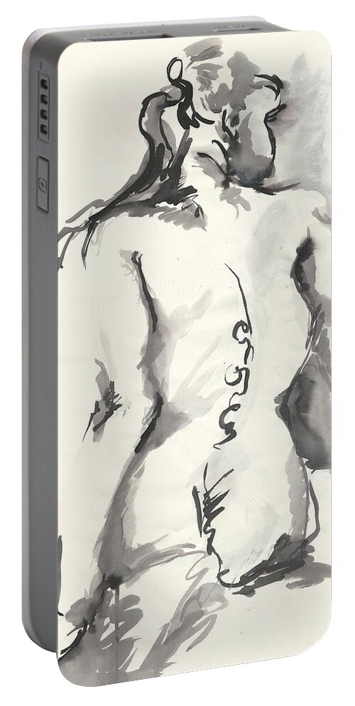 Seated Nude Portable Battery Charger featuring the painting Seated Nude by Melinda Dare Benfield