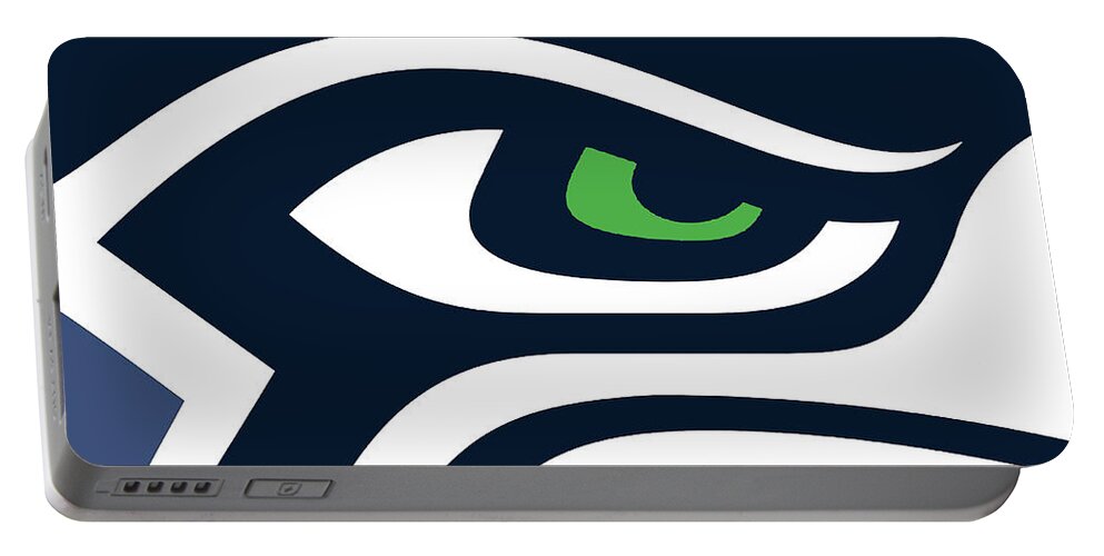 Seattle Portable Battery Charger featuring the painting Seattle Seahawks by Tony Rubino