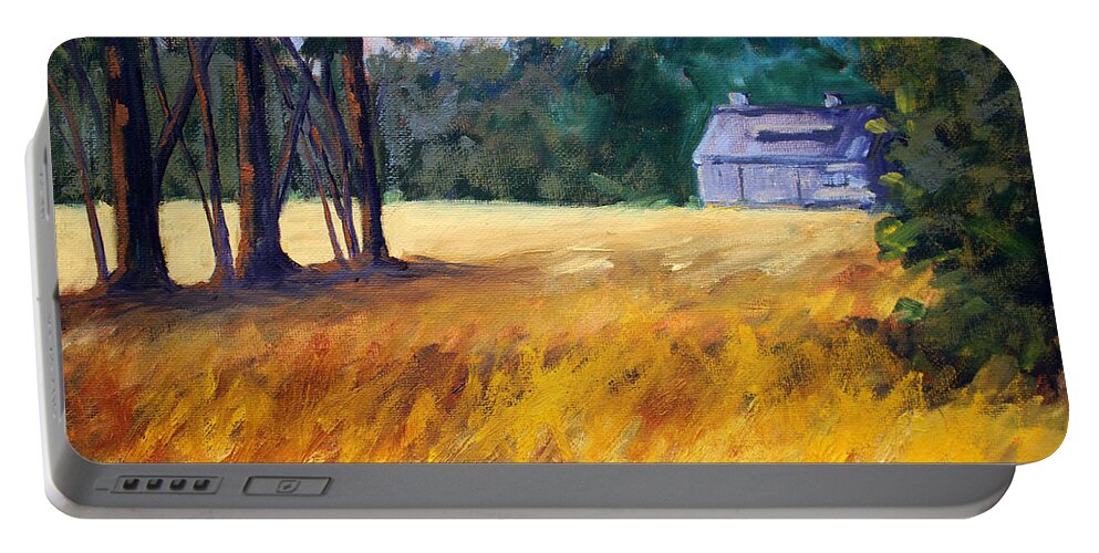 Oregon Portable Battery Charger featuring the painting Secluded by Nancy Merkle