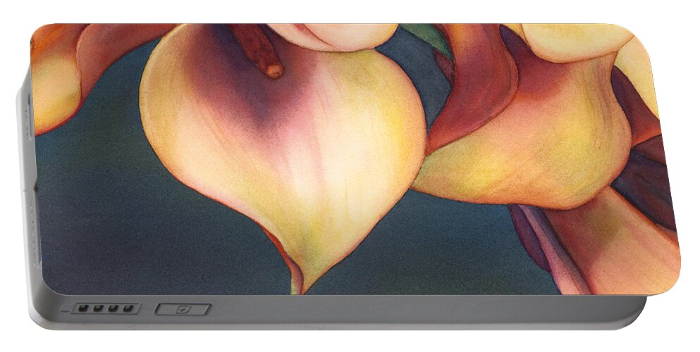 Lilies Portable Battery Charger featuring the painting Seduction of Lilies by Sandy Haight