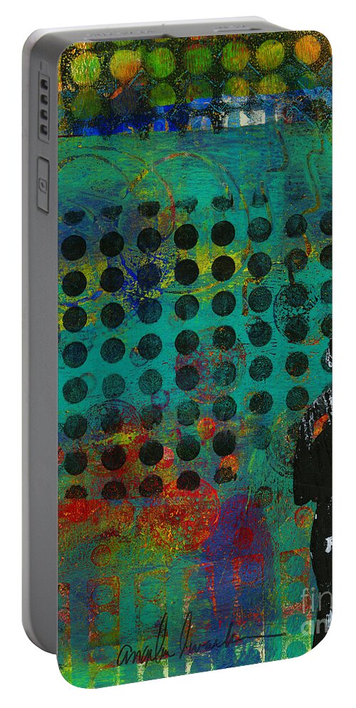 Printing Portable Battery Charger featuring the painting Seeing LIFE on the Other Side by Angela L Walker