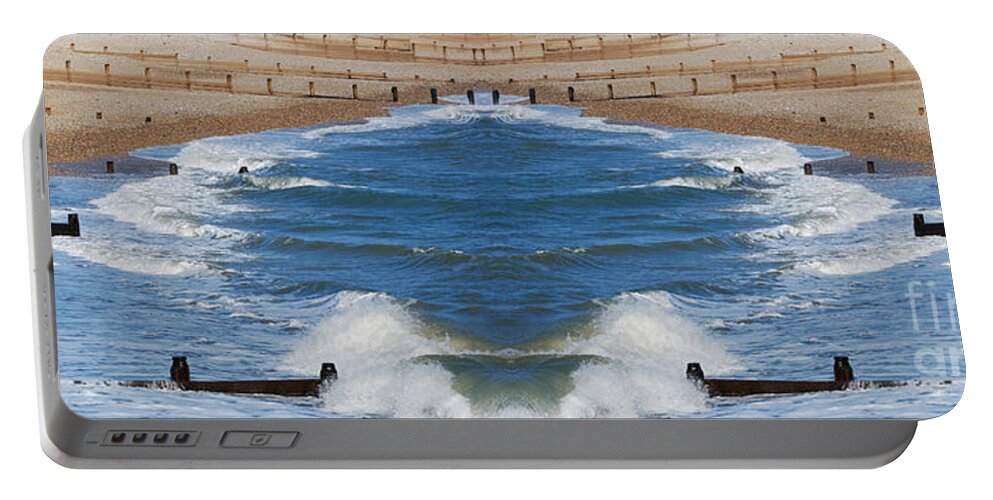 Selsey Portable Battery Charger featuring the digital art Selsey Mirrored by Wendy Wilton
