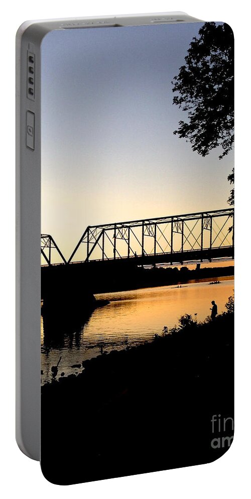 Boats Portable Battery Charger featuring the photograph September Sunset on the River by Christopher Plummer