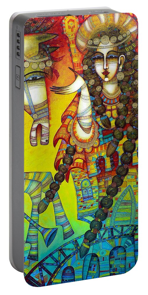 Albena Portable Battery Charger featuring the painting Serenade by Albena Vatcheva