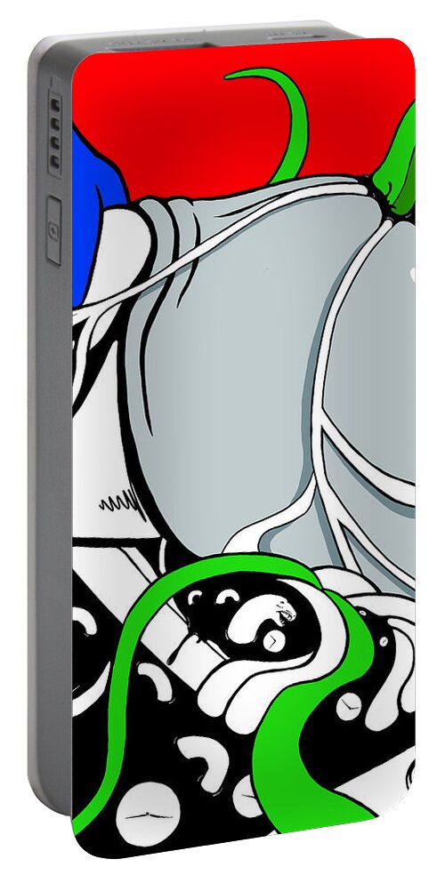 Snake Portable Battery Charger featuring the digital art Serpent of Time by Craig Tilley