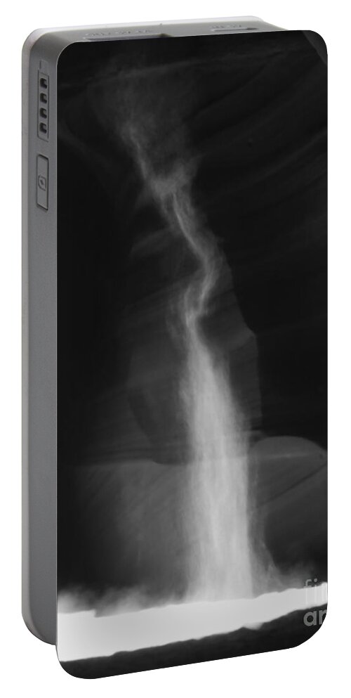 Page Az Portable Battery Charger featuring the photograph Shaft of Light BW by Heather Kirk