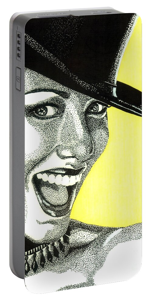 Shania Twain Portable Battery Charger featuring the drawing Shania Twain by Cory Still