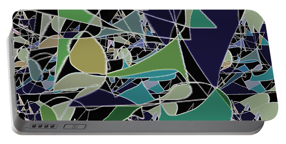 Glass Portable Battery Charger featuring the digital art Shards by Beth Saffer