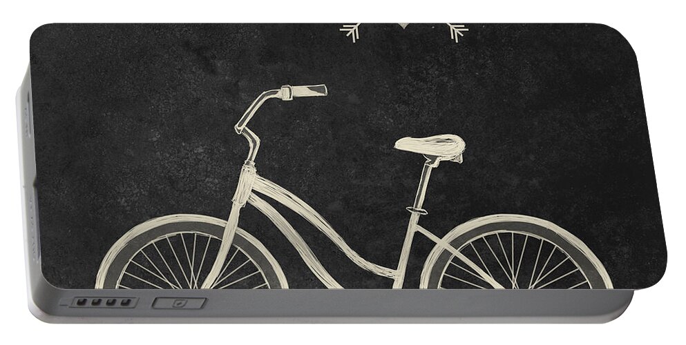 Ride Portable Battery Charger featuring the digital art Share The Road by South Social Studio