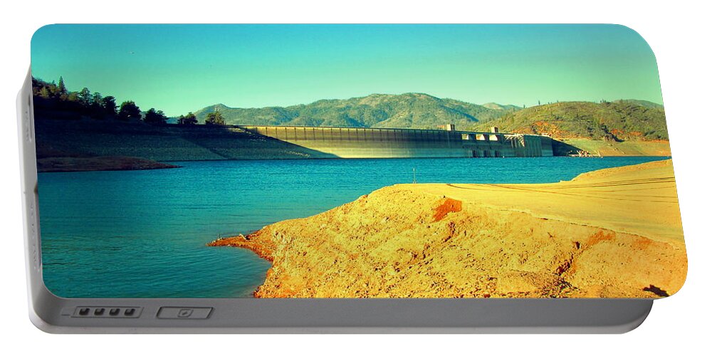 Shasta Portable Battery Charger featuring the photograph Shasta Dam From Centimudi by Joyce Dickens