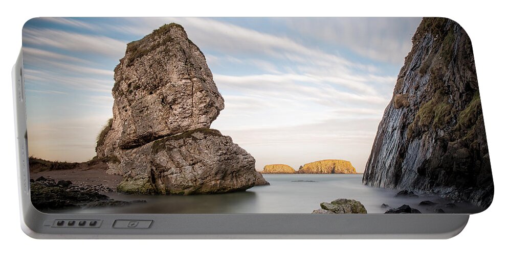 Sheep Island Portable Battery Charger featuring the photograph Sheep Island - Ballintoy by Nigel R Bell