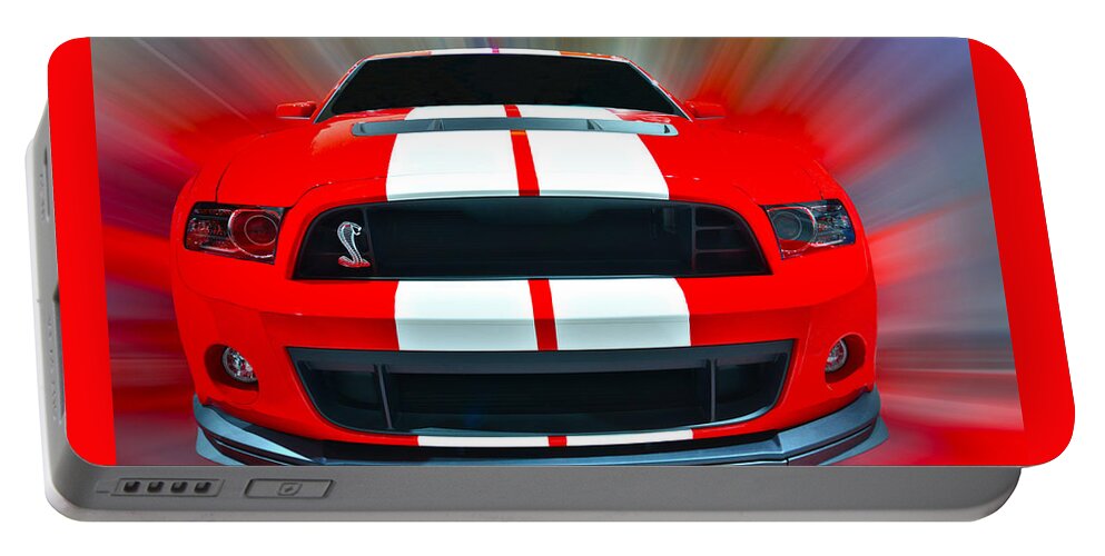 Shelby Portable Battery Charger featuring the photograph Shelby GT 500 2013 by Dragan Kudjerski