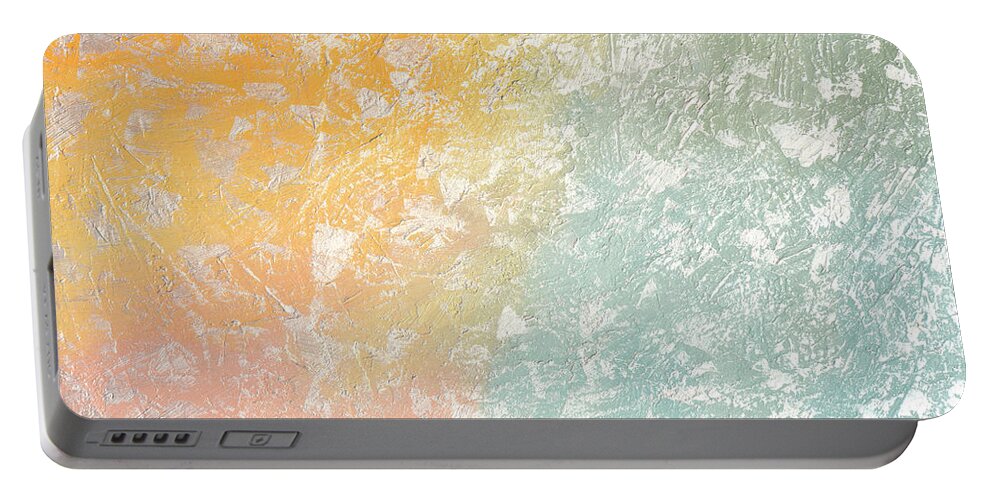 Sky Portable Battery Charger featuring the painting Shimmering Pastels 2 by Linda Bailey