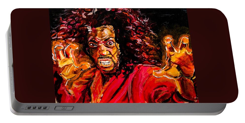 Portrait Portable Battery Charger featuring the painting Shogun of Harlem by Joel Tesch