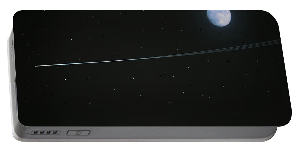 Moon Portable Battery Charger featuring the digital art Shooting Star by Pete Trenholm