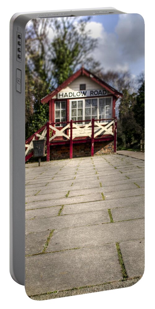 Railroad Portable Battery Charger featuring the photograph Signal Box by Spikey Mouse Photography