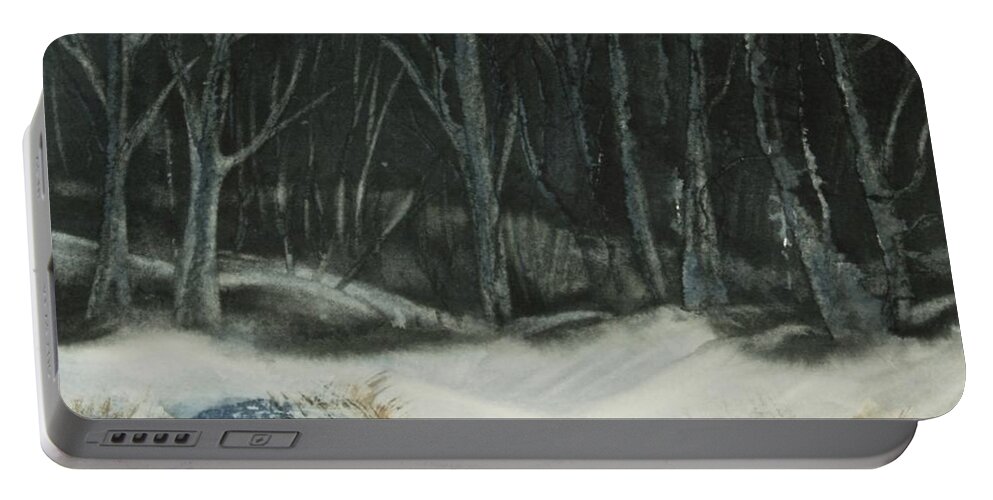 Canadian Landscape Portable Battery Charger featuring the painting Silent Night by Heather Gallup