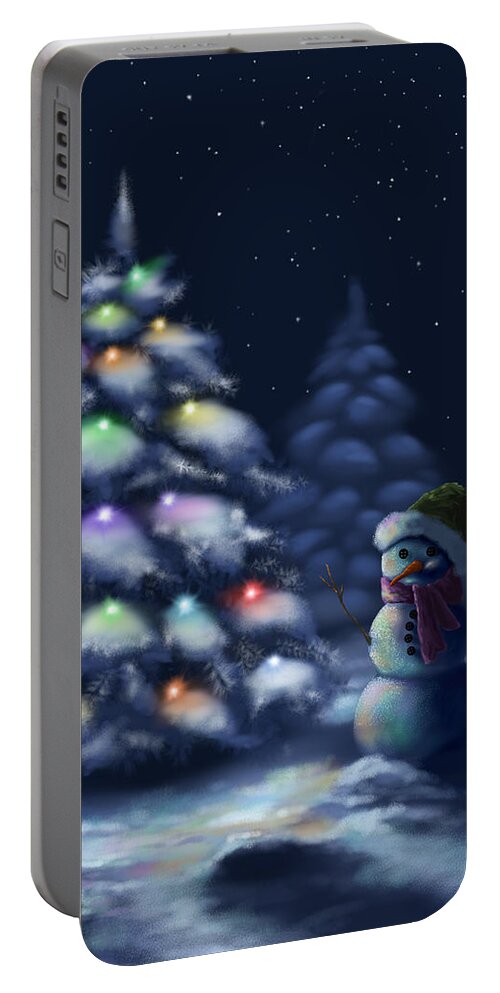Christmas Portable Battery Charger featuring the painting Silent night by Veronica Minozzi