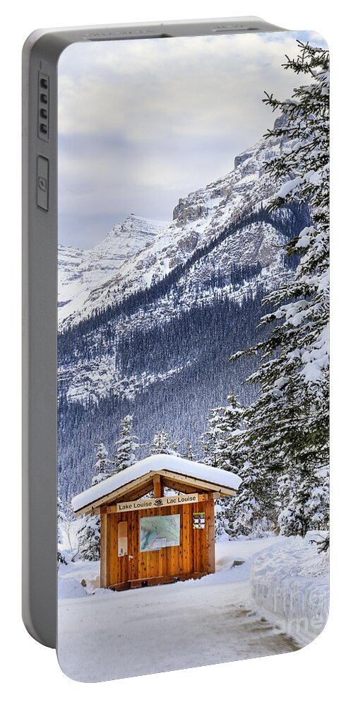 Lake Louise Portable Battery Charger featuring the photograph Silent Winter by Evelina Kremsdorf