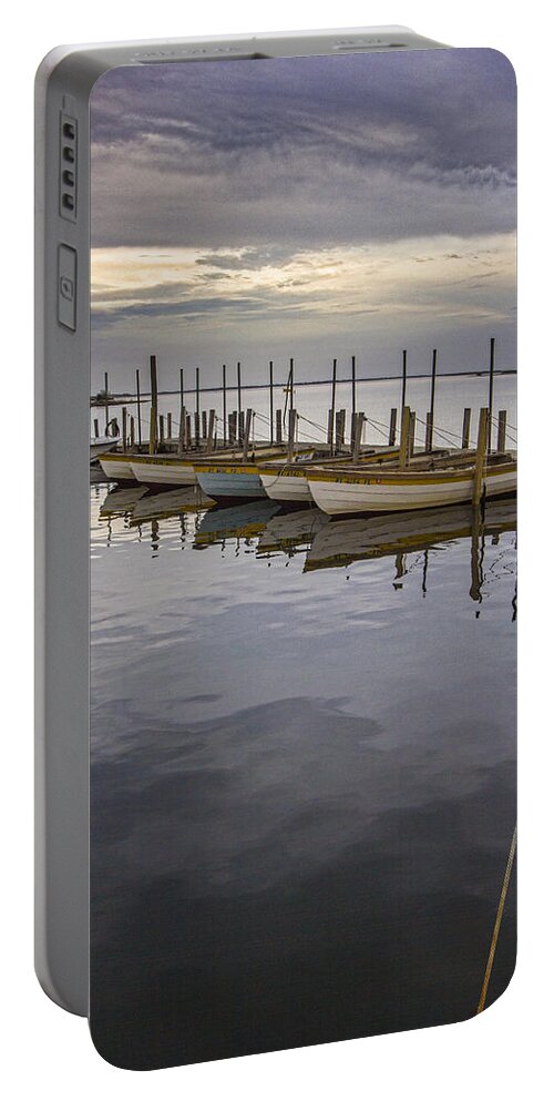Fishing Boats Portable Battery Charger featuring the photograph Silly Lily Fishing Station Sky Blue Boat by Robert Seifert