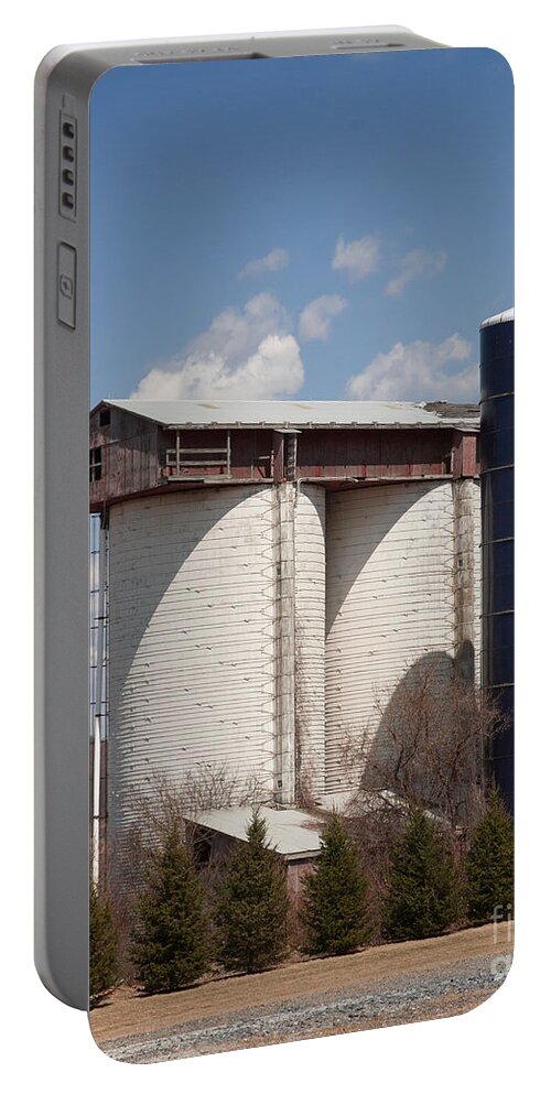 Old Silos Portable Battery Charger featuring the photograph Silo House with a View - color by Carol Lynn Coronios