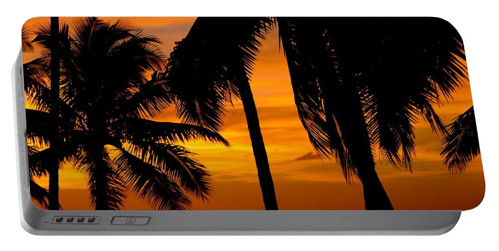 Hawaii Portable Battery Charger featuring the photograph Silhouette Sunrise in Kapoho by Lehua Pekelo-Stearns