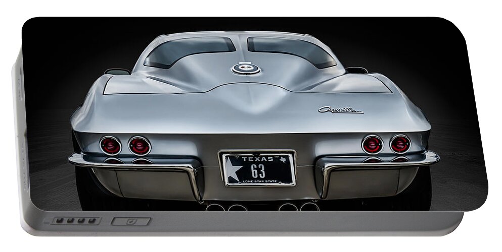 Corvette Portable Battery Charger featuring the digital art Silver '63 by Douglas Pittman