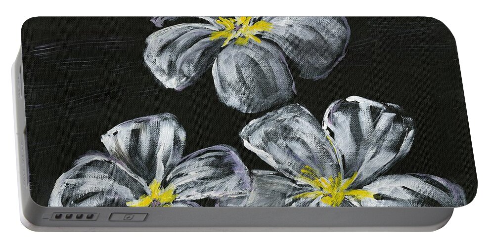 Flowers Portable Battery Charger featuring the painting Singapore Gems 1 by Alice Faber