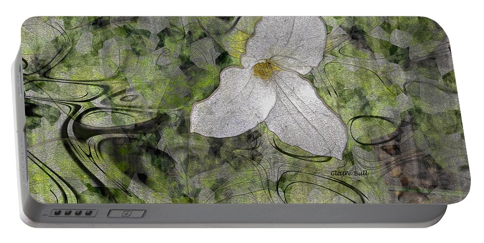 Trillium Portable Battery Charger featuring the photograph Single White Trillium by Claire Bull