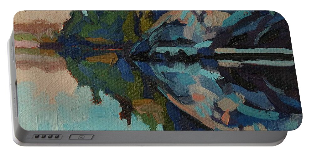 Chadwick Portable Battery Charger featuring the painting Singleton Cliffs by Phil Chadwick