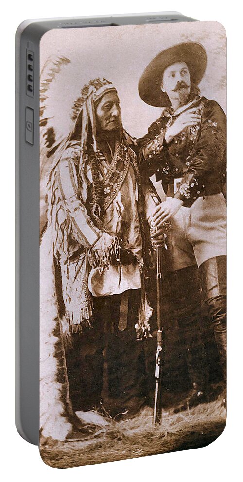 Sitting Bull And Buffalo Bill Portable Battery Charger featuring the photograph Sitting Bull and Buffalo Bill by Unknown 