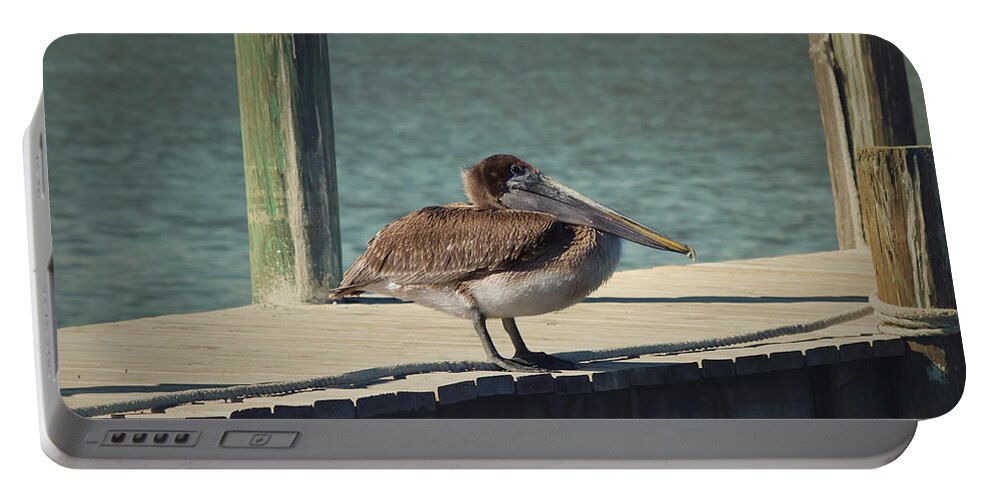 Pelican Portable Battery Charger featuring the photograph Sitting on the Dock of the Bay by Kim Hojnacki