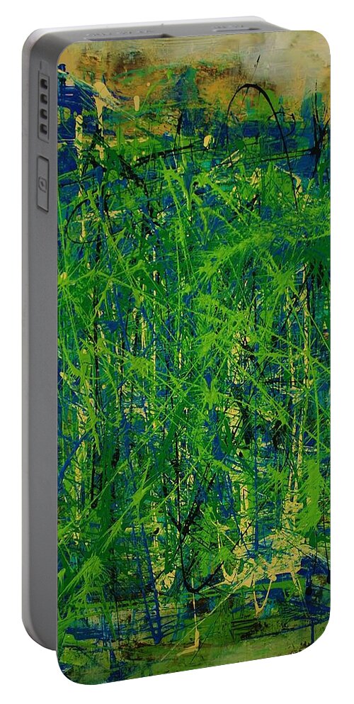 Pollack Portable Battery Charger featuring the painting Six Degrees by Jean Cormier