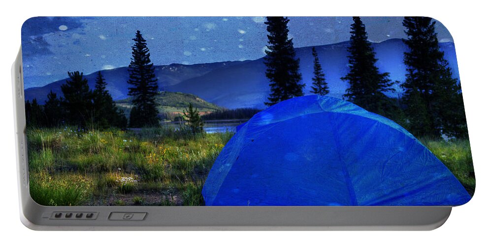 Camping Portable Battery Charger featuring the photograph Sleeping Under the Stars by Juli Scalzi