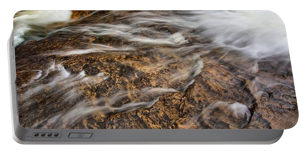 Abstract Portable Battery Charger featuring the photograph Slick Rock Sheets by David Andersen